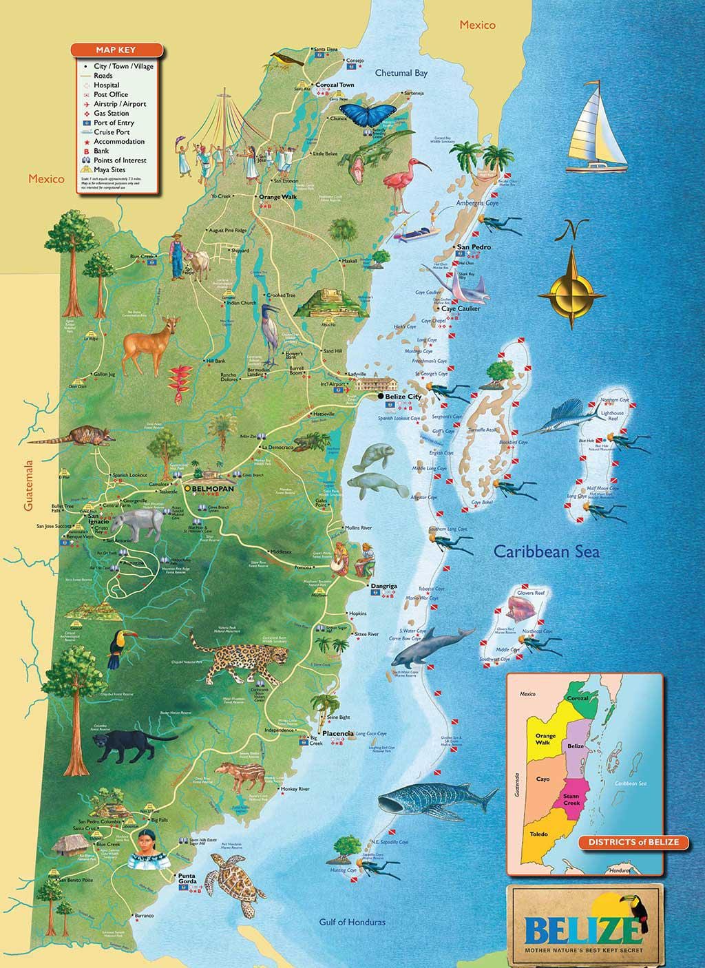 Belize höfn kort