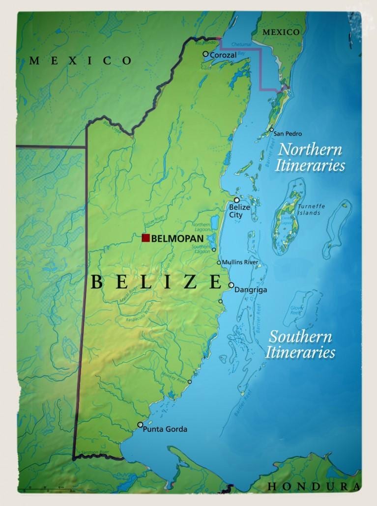 Kort af Belize sigla