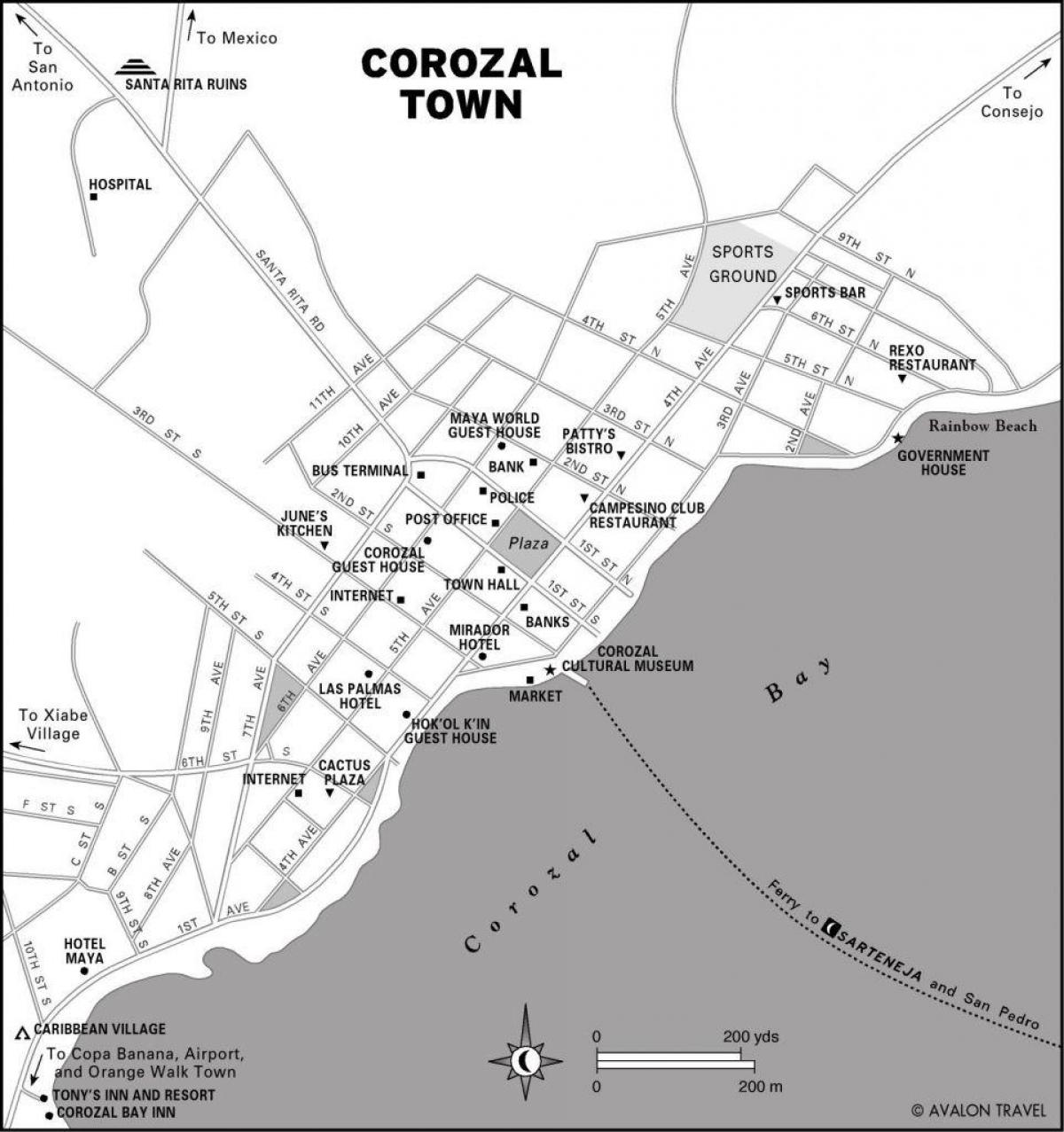 kort af corozal bænum Belize