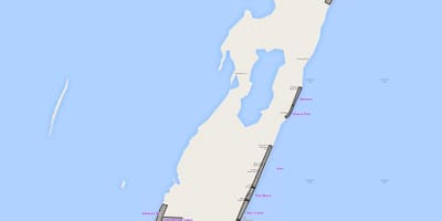 Kort af ambur caye Belize