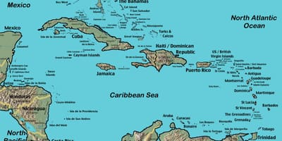 Kort af Belize caribbean