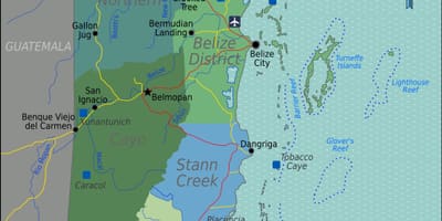 Belize alþjóðlegur flugvöllur kort