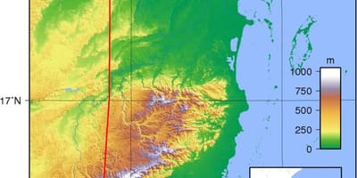 Kort af Belize hækkun 
