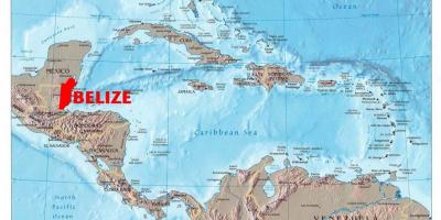 Kort af Belize mið-ameríku