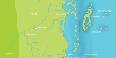 Kort af helgidóm Belize