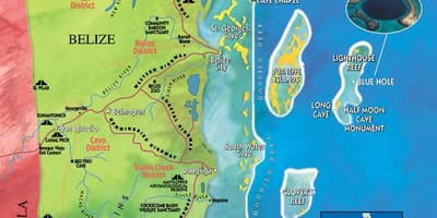 Kort af tóbak caye Belize